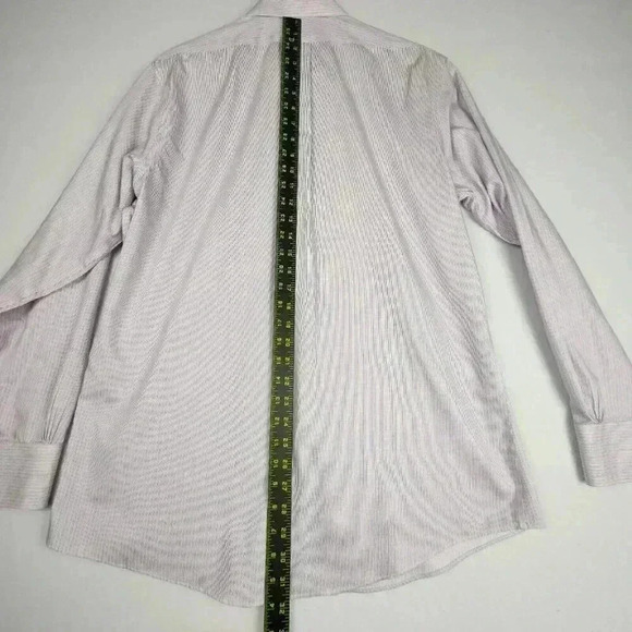 Brooks Brothers Mens Regent Dress Shirt Sz 16 4-5 Non Iron Red Blue Pinstripe - Picture 15 of 16